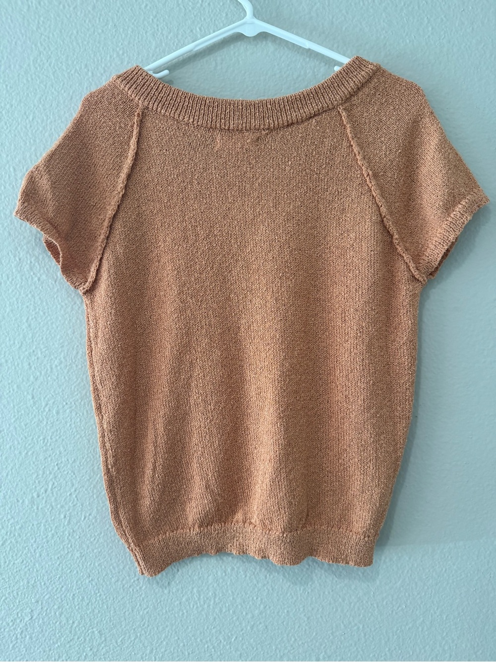 Blu Pepper Women's Short-Sleeve V-Neck Sweater in Terracotta - Picture 2 of 2